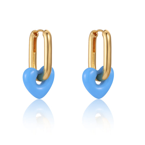 Enamel Glaze Heart Earrings - Zafari Studio Jewelry